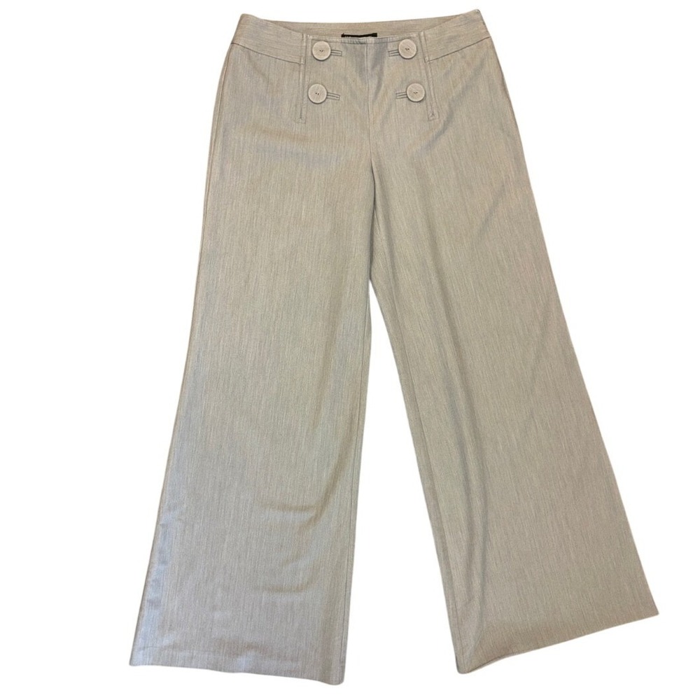 INC International Concepts Light Gray Wide-Leg Button-Front Pants